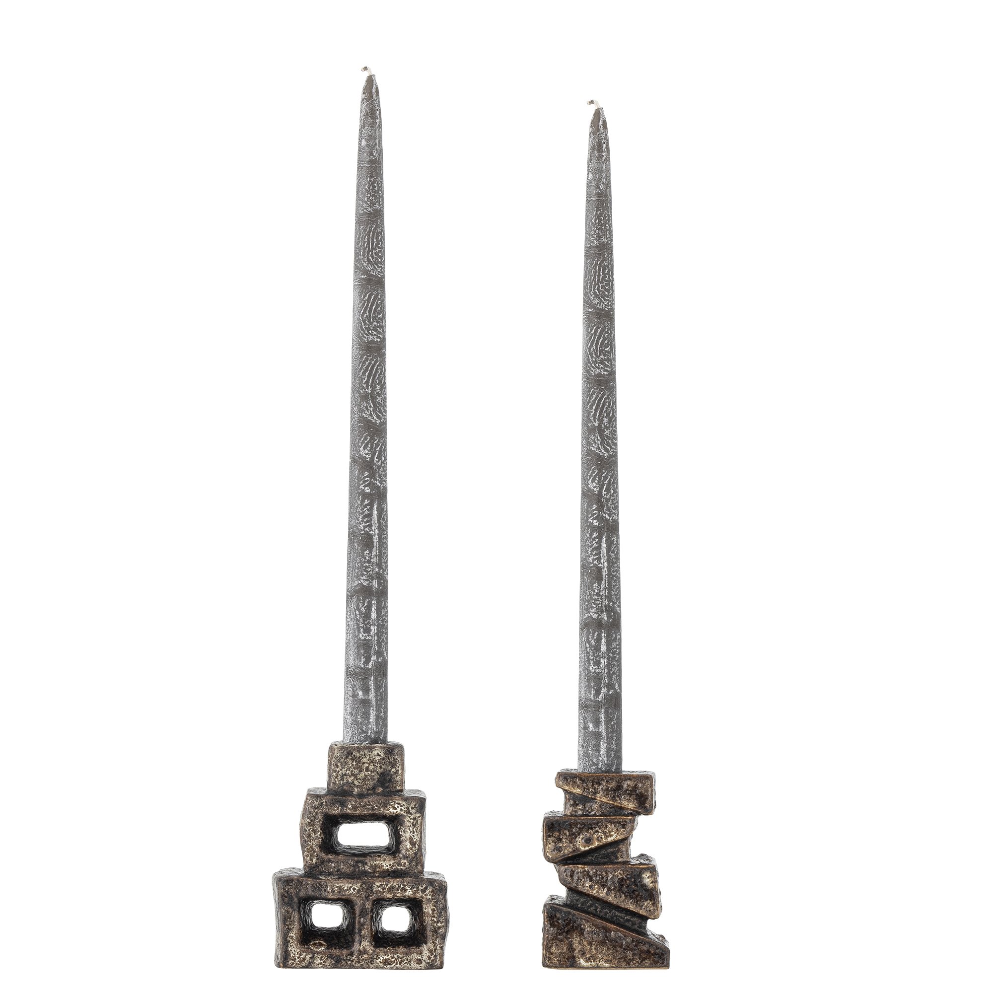 Hale Candle Holder, Brown, Stoneware - Image 2