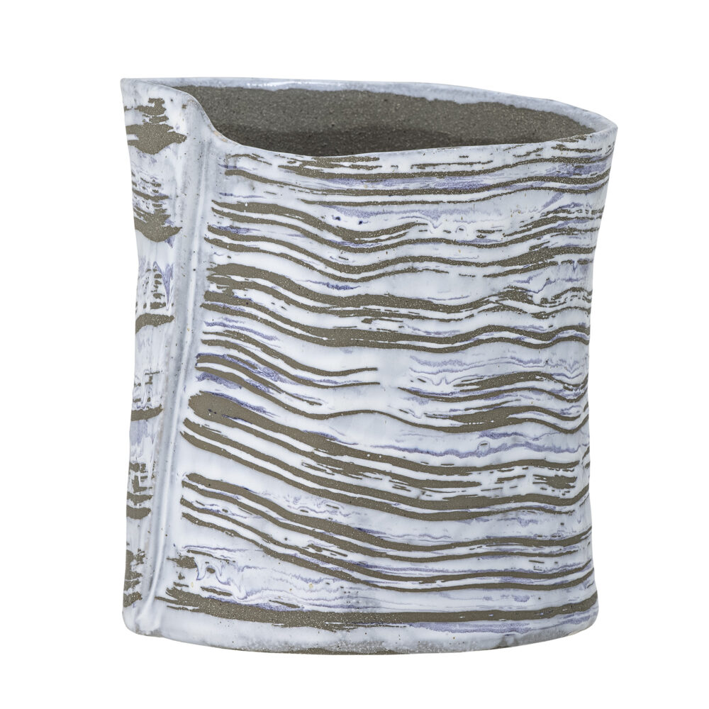 Adelle Flowerpot, Grey, Stoneware - Image 3