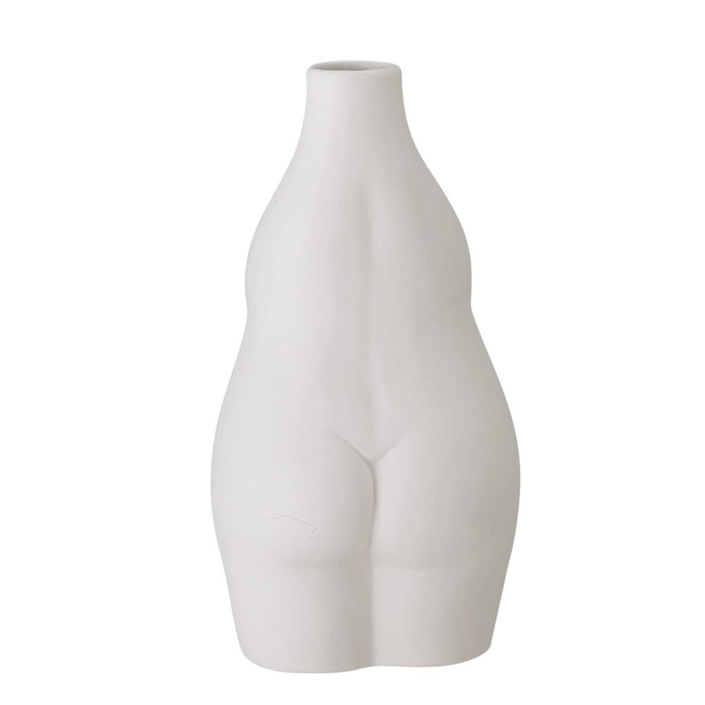 Elora Vase, White, Stoneware - Image 3