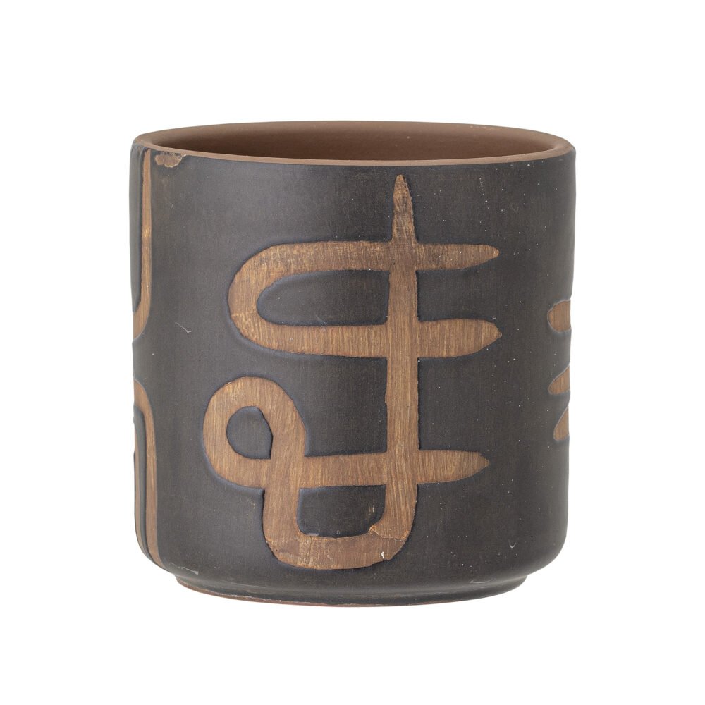 Abas Deco Flowerpot, Brown, Terracotta
