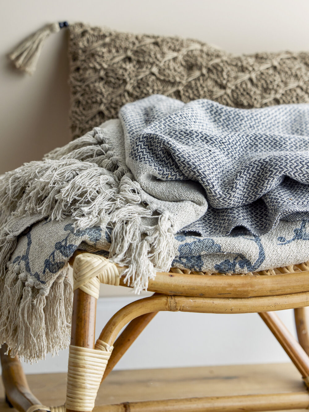 Sefanit Throw, Grey, Recycled Cotton - Image 3