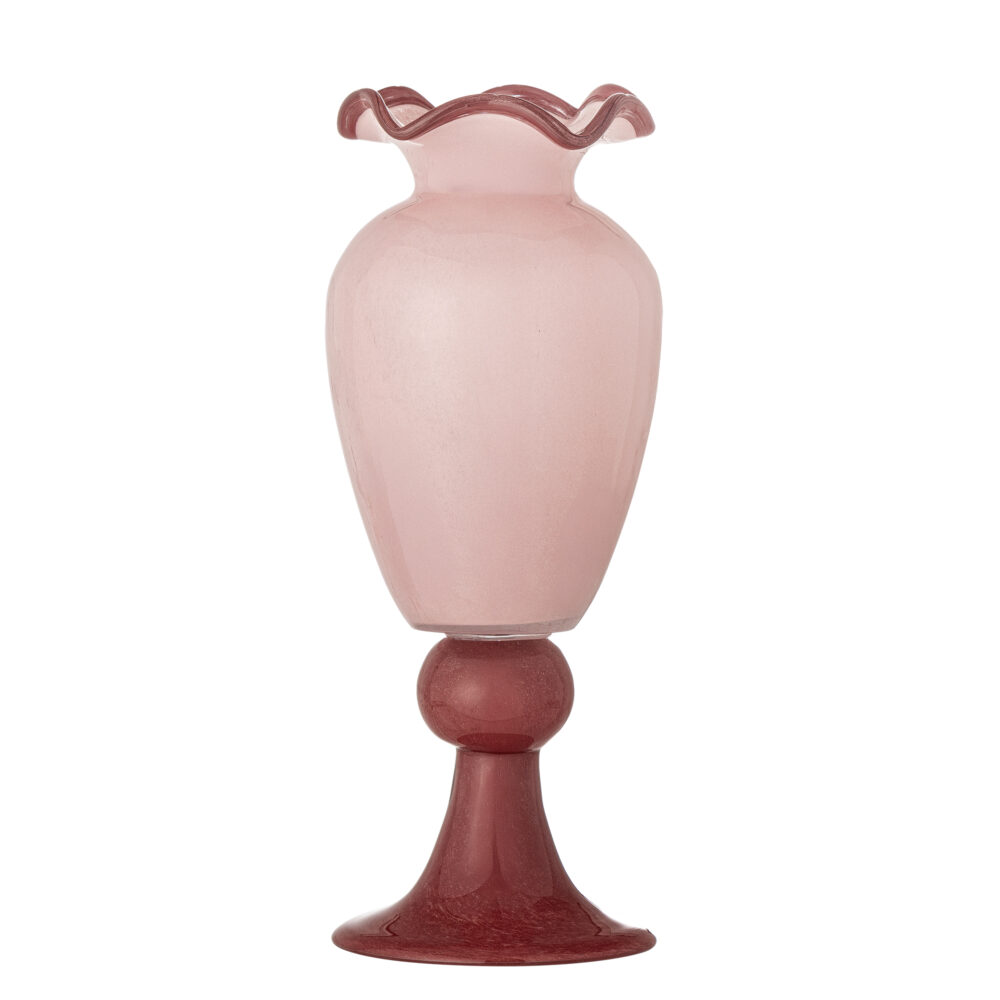 Frills Vase, Rose, Glass