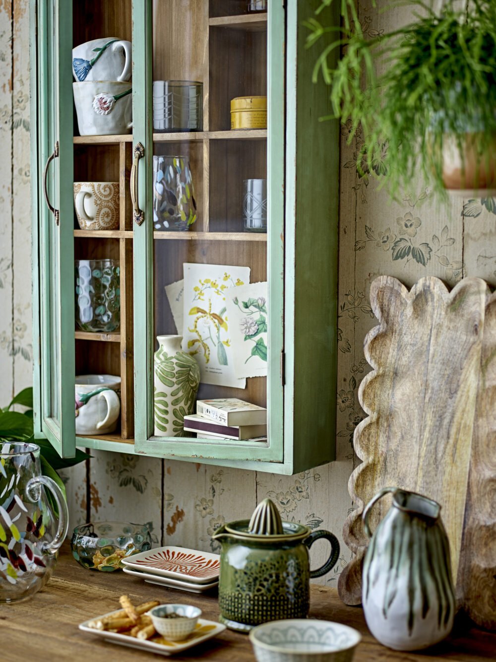 Hazem Cabinet, Green, Firwood - Image 6