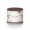 Woodfire Demi Vanity Tin Candle, Brown,
