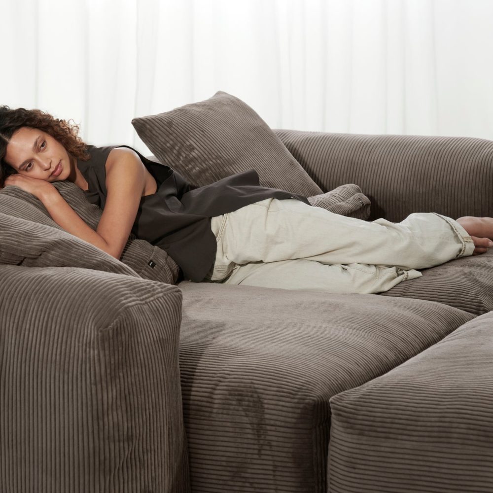 vetsak | Sofa Set 03 - cord velour - mocha | Modular Sofa | 3.5 Seater | Big Sofa | Corner Sofa