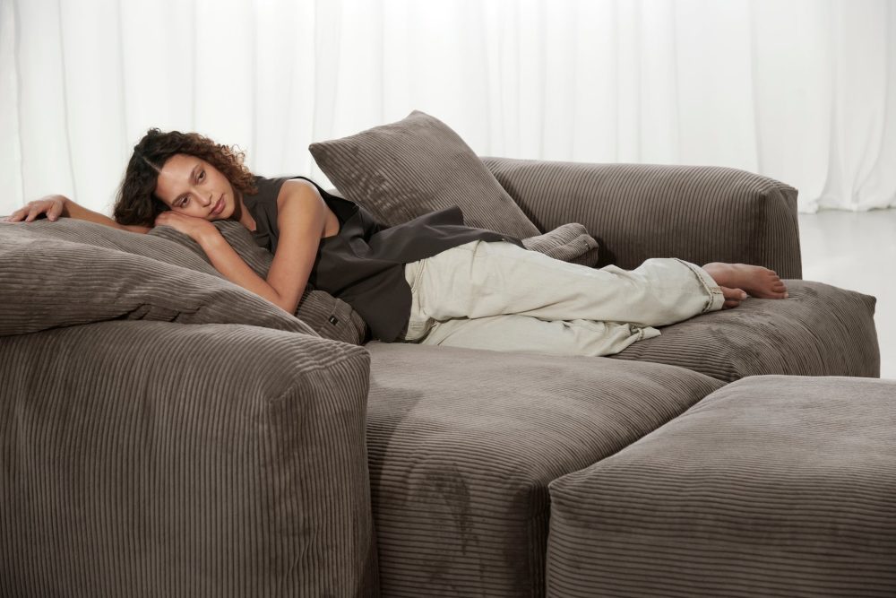 vetsak | Sofa Set 03 - cord velour - mocha | Modular Sofa | 3.5 Seater | Big Sofa | Corner Sofa