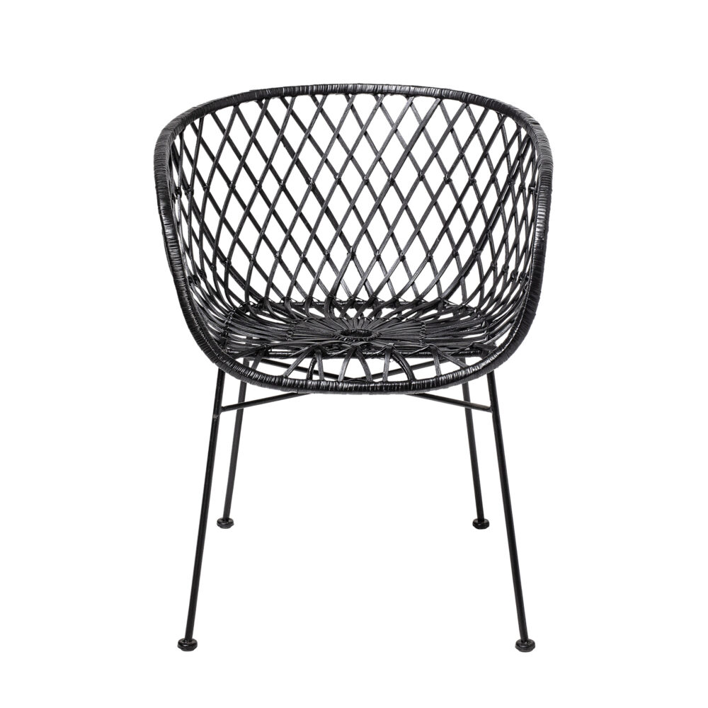 Kama Lounge Chair, Black, Rattan