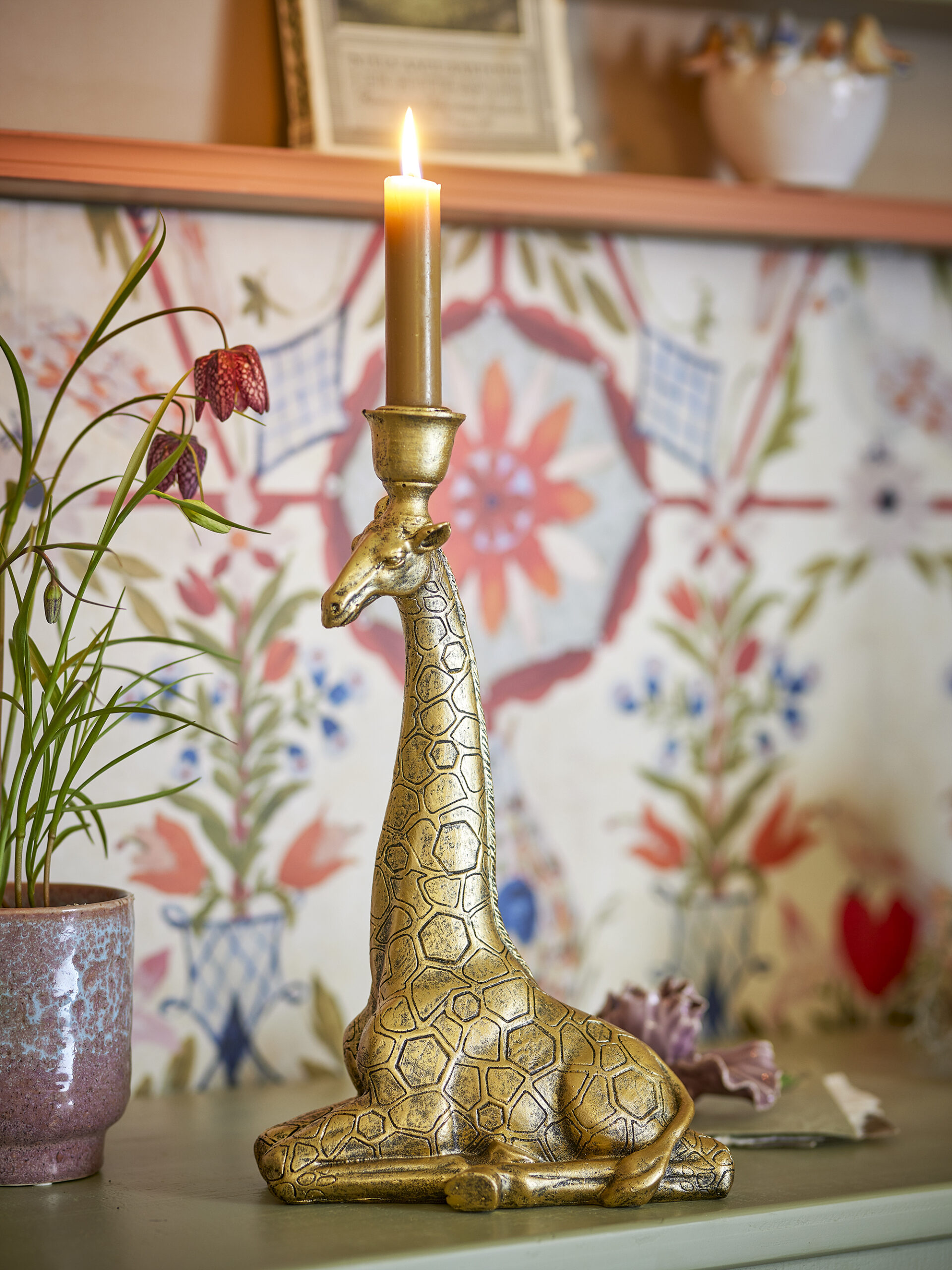 Twiga Candle Holder, Gold, Polyresin - Image 4