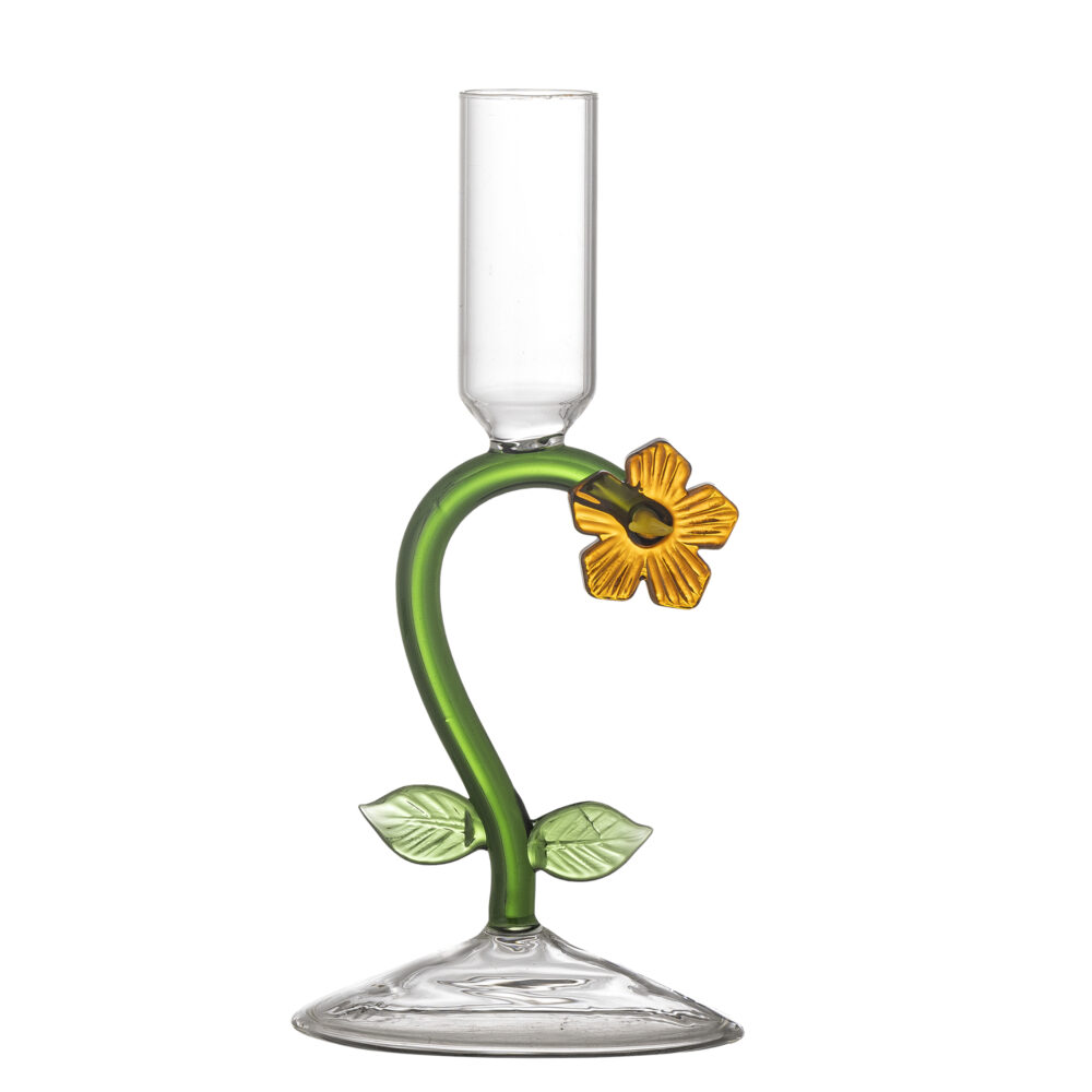 Vesper Candle Holder, Orange, Glass