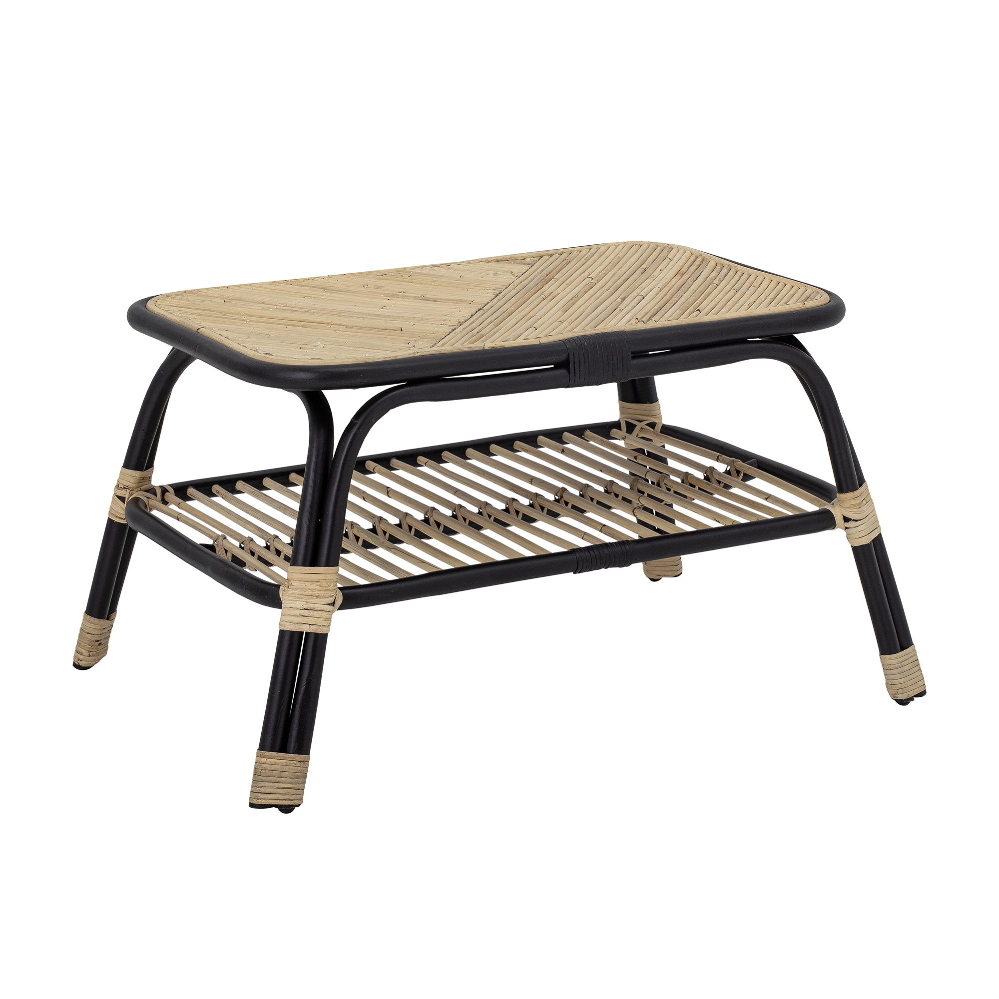 Loue Coffee Table, Black, Rattan - Image 3