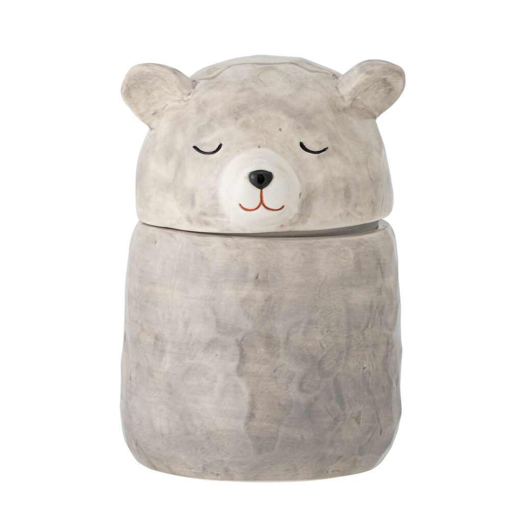 Puk Jar w/Lid, Grey, Stoneware