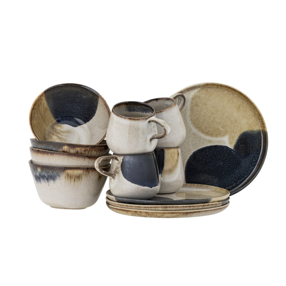Jules Breakfast Set, Grey, Stoneware