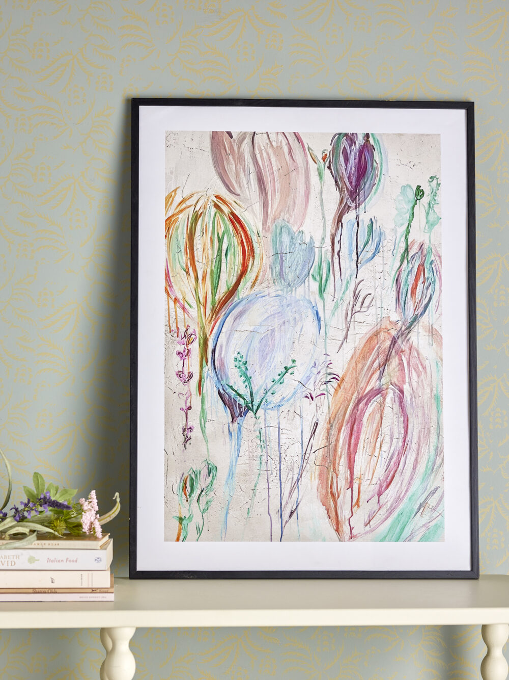 Francine Illustration w/ Frame, Black, Pine - Image 2