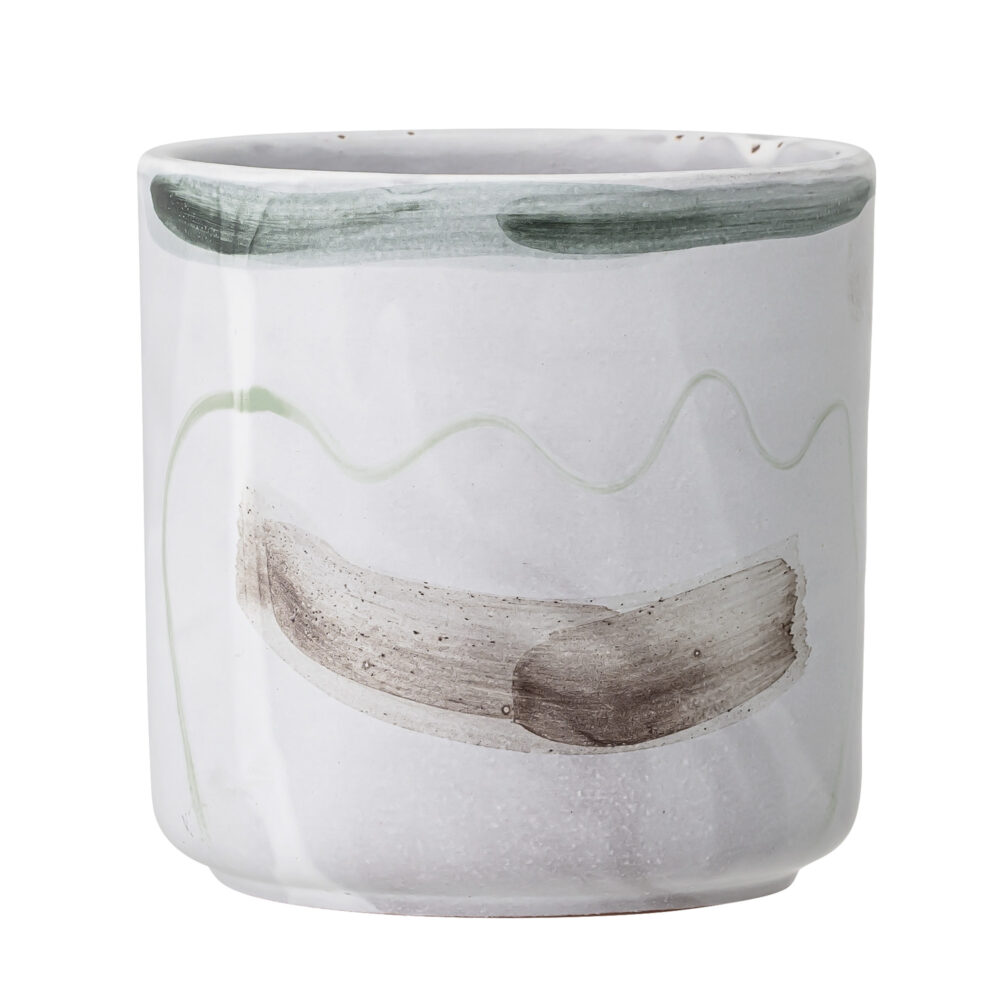 Azura Deco Flowerpot, White, Terracotta - Image 3