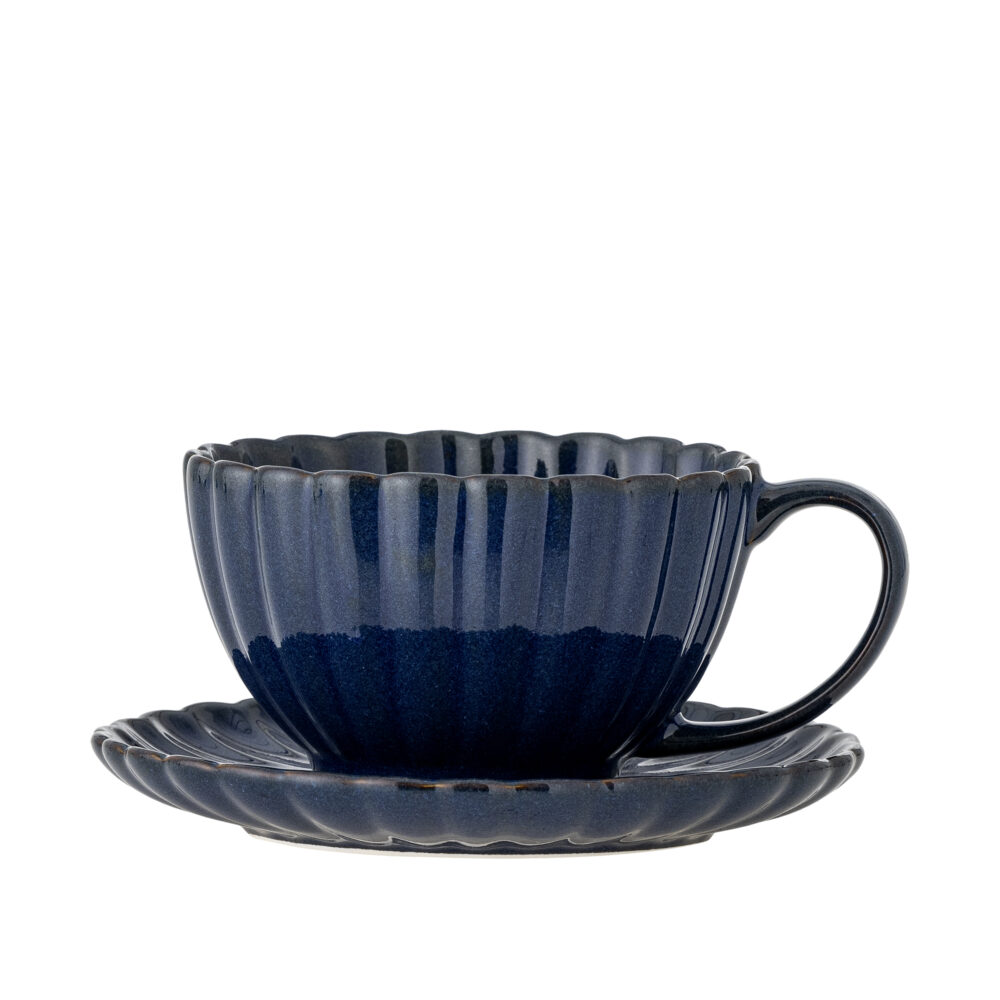 Latina Cup w/Saucer, Blue, Stoneware