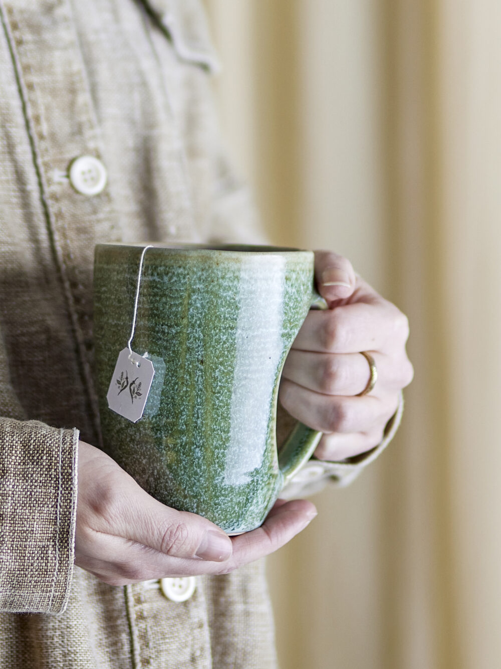 Aura Mug, Green, Stoneware - Image 2