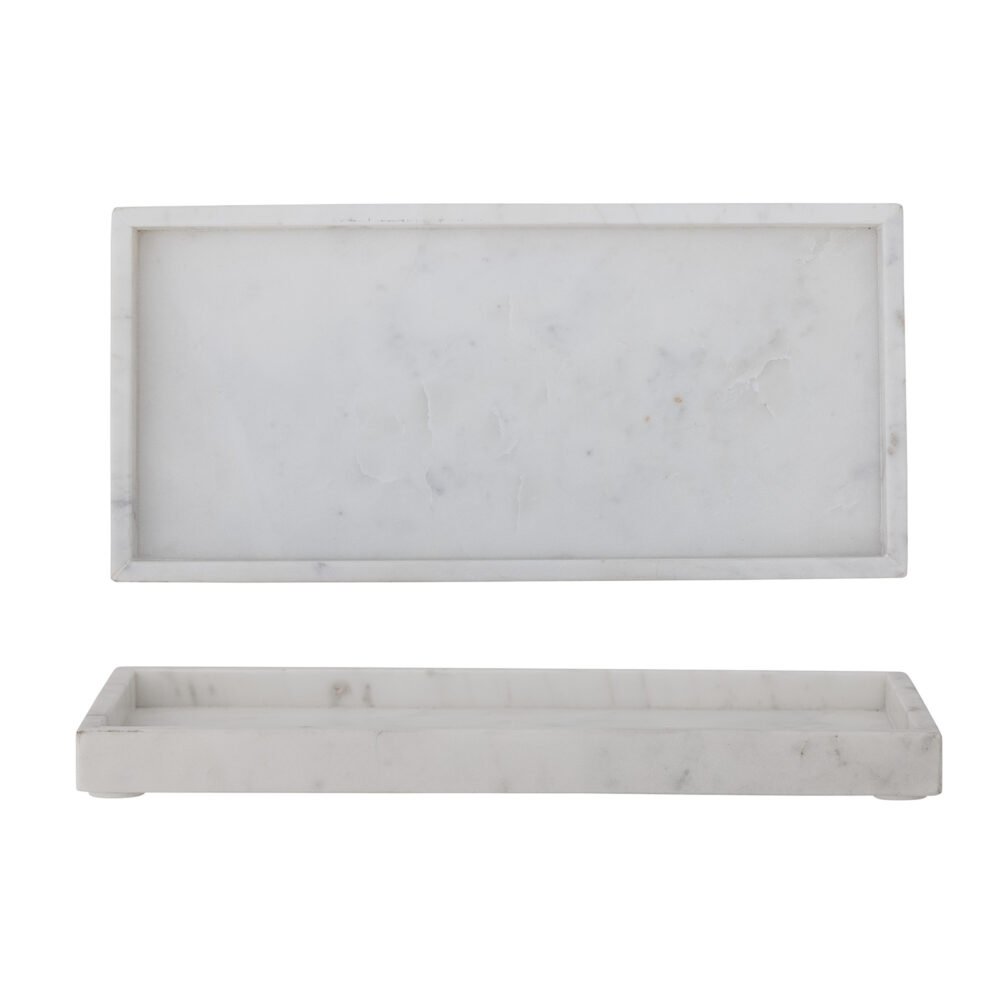 Majsa Tray, White, Marble