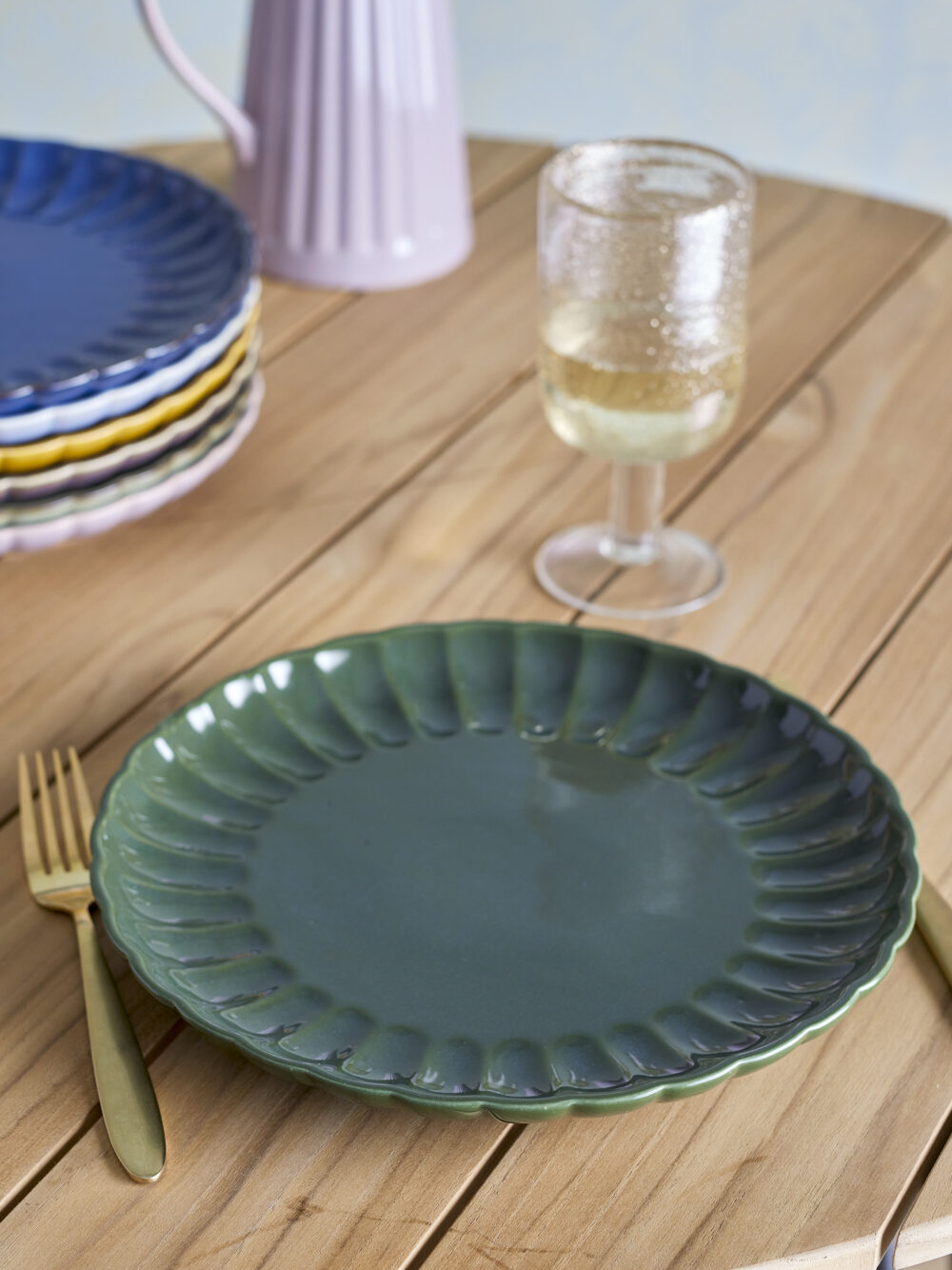 Latina Plate, Green, Stoneware - Image 4