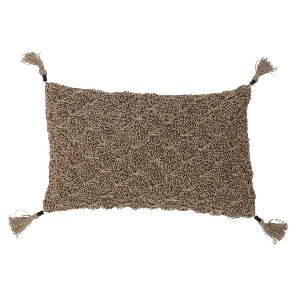 Lione Cushion, Brown, Cotton