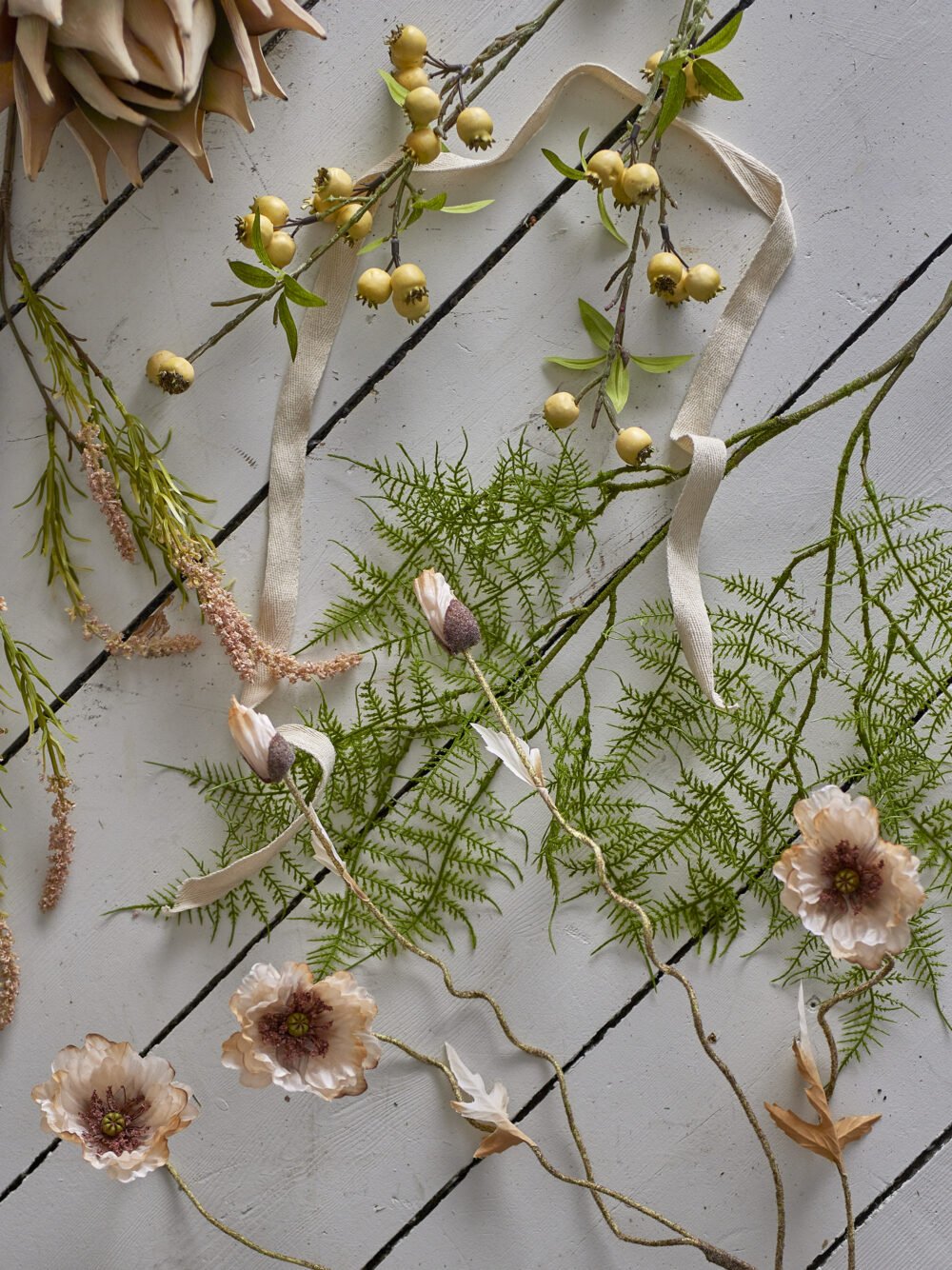 Hawthorn Branch, Yellow, Artificial Flowers - Image 4