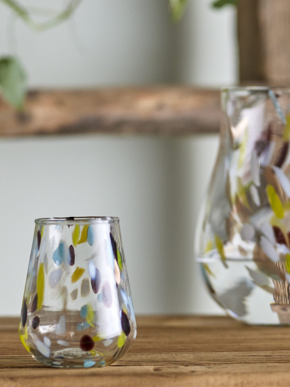 Kenji Drinking Glass, Yellow, Recycled Glass - Image 2
