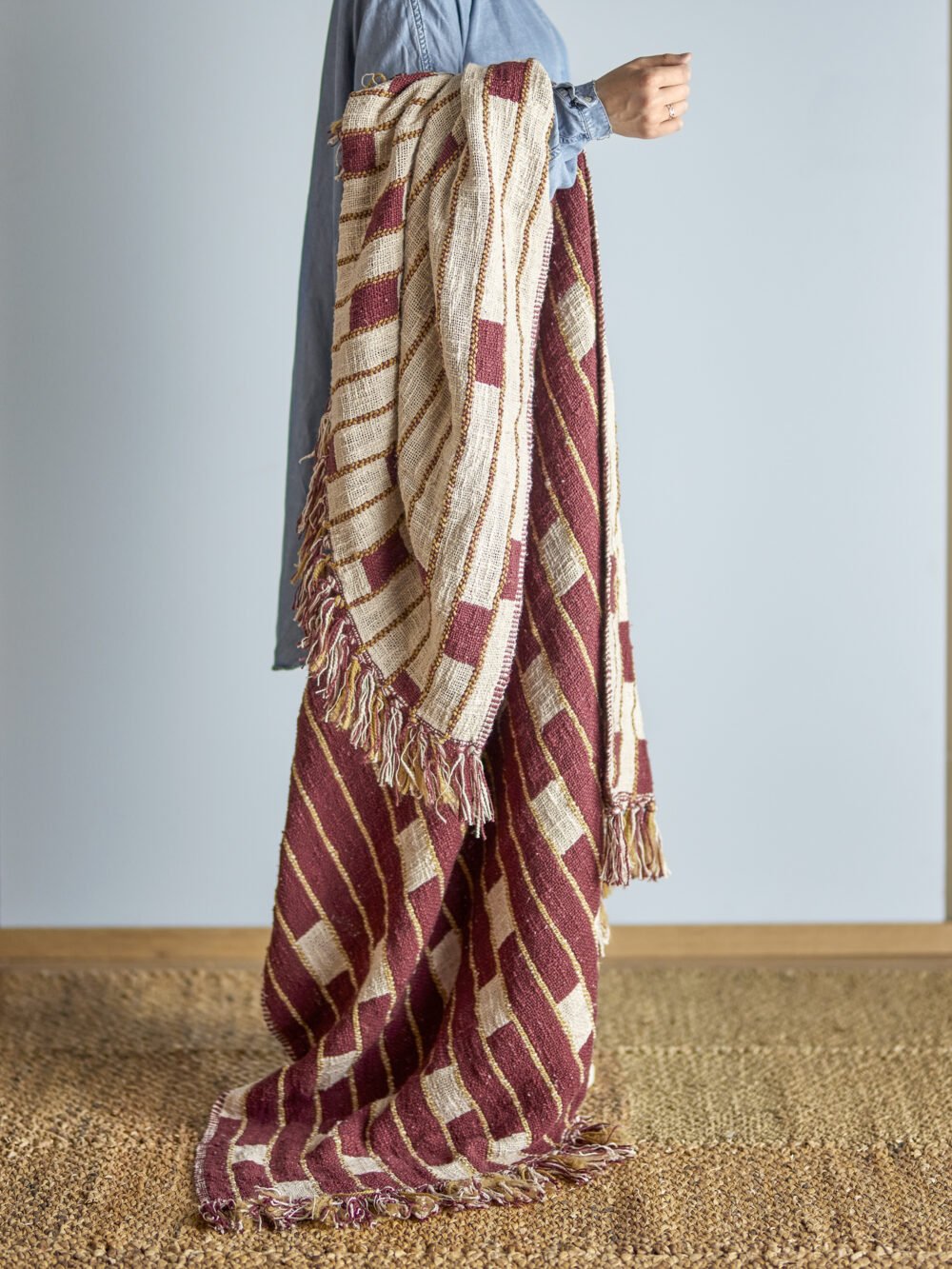 Cang Throw, Red, Cotton - Image 4