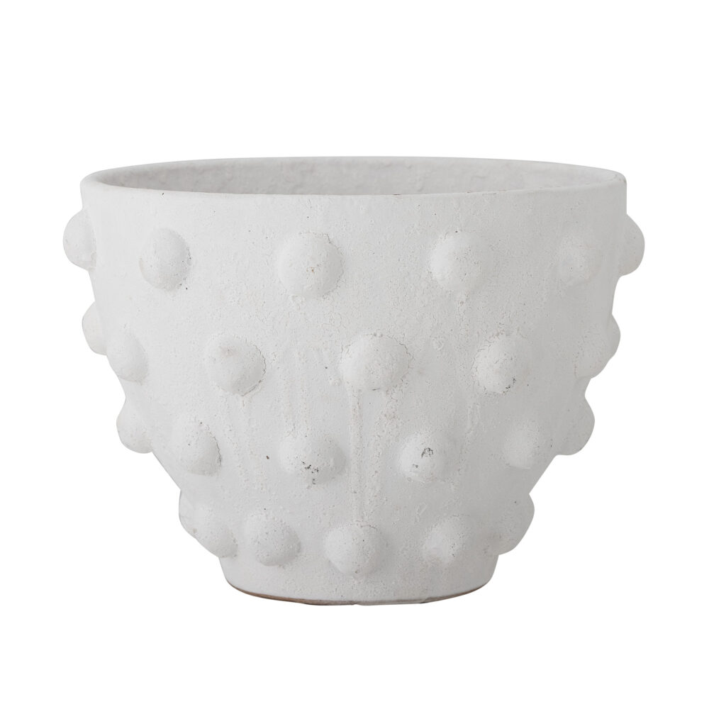 Rokiya Deco Flowerpot, White, Terracotta