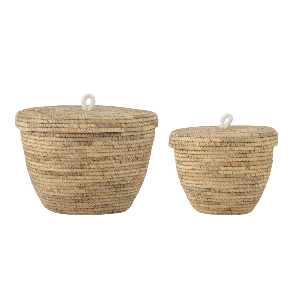 Noi Basket w/Lid, Nature, Water Hyacinth