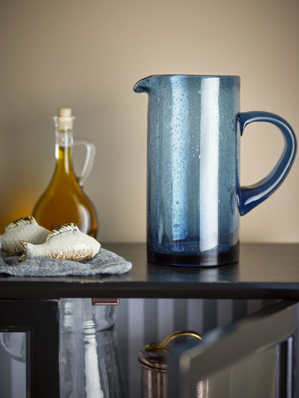 Tabby Jug, Blue, Glass - Image 3