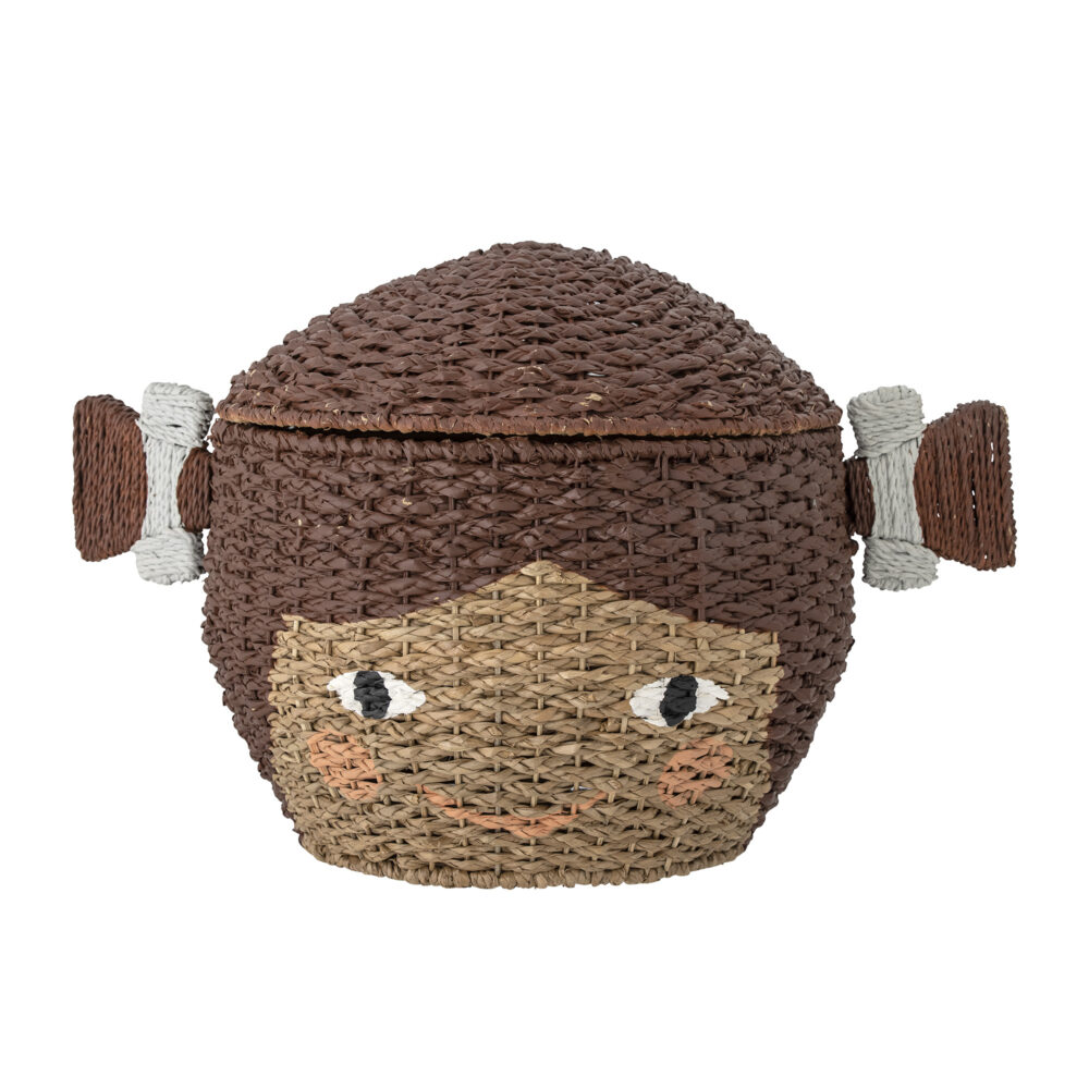 Lill Basket w/Lid, Brown, Bankuan Grass