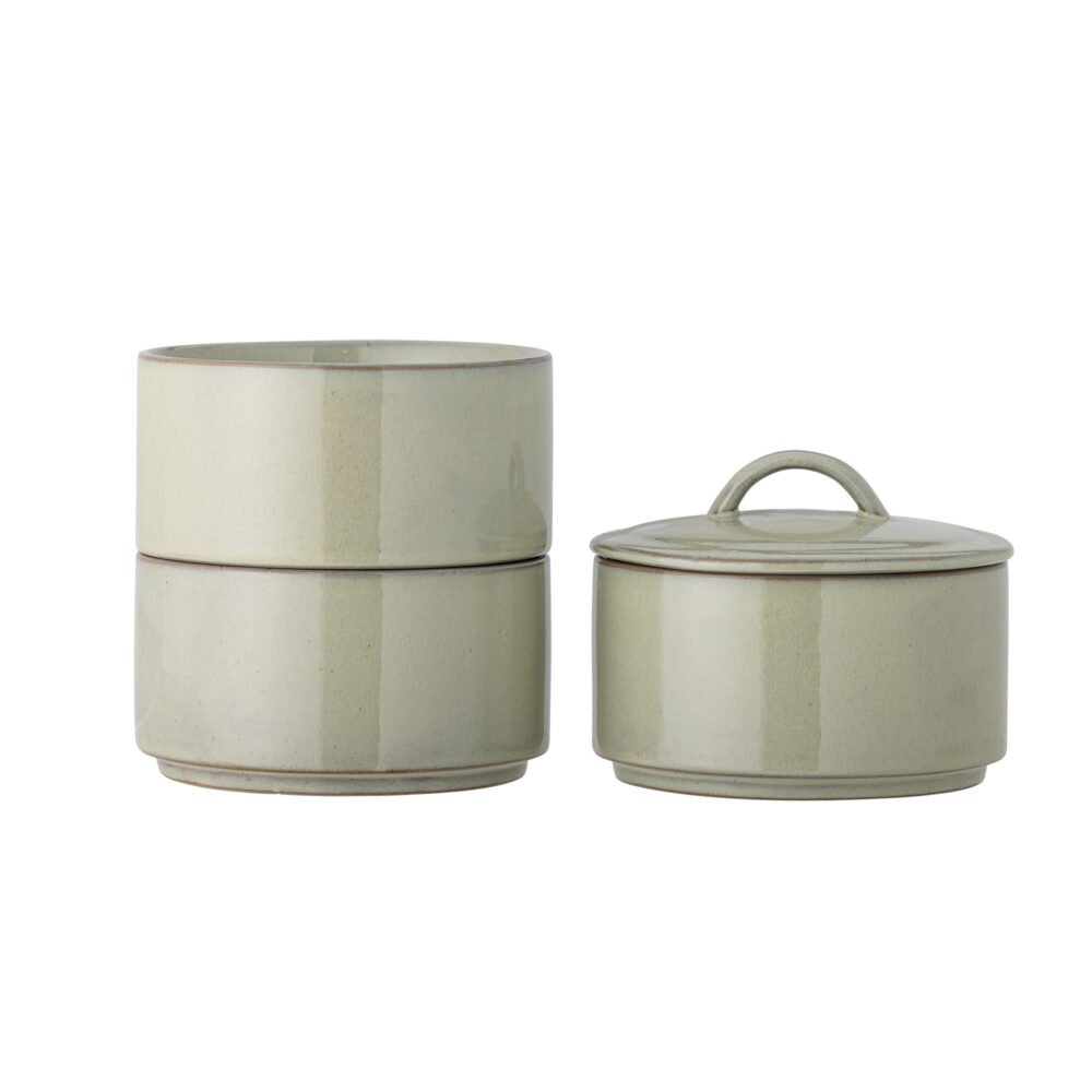 Ebba Jar w/Lid, Green, Stoneware - Image 3