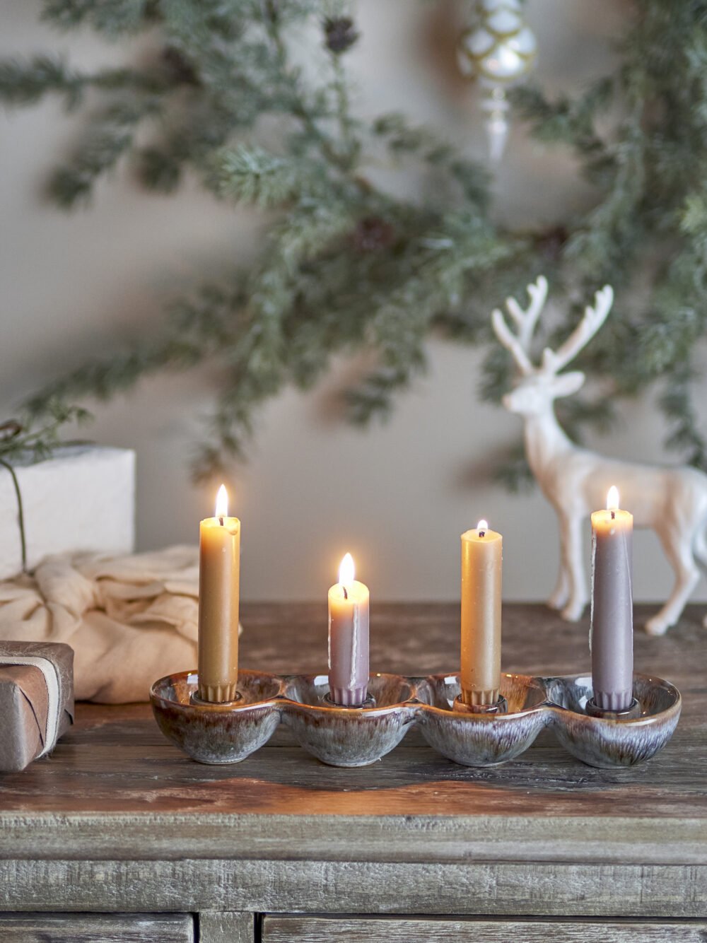 Kalia Advent Candle Holder, Brown, Stoneware - Image 4