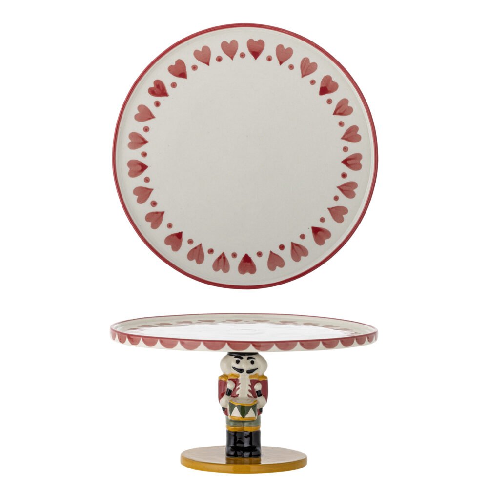 Jolly Cake Tray, Red, Stoneware