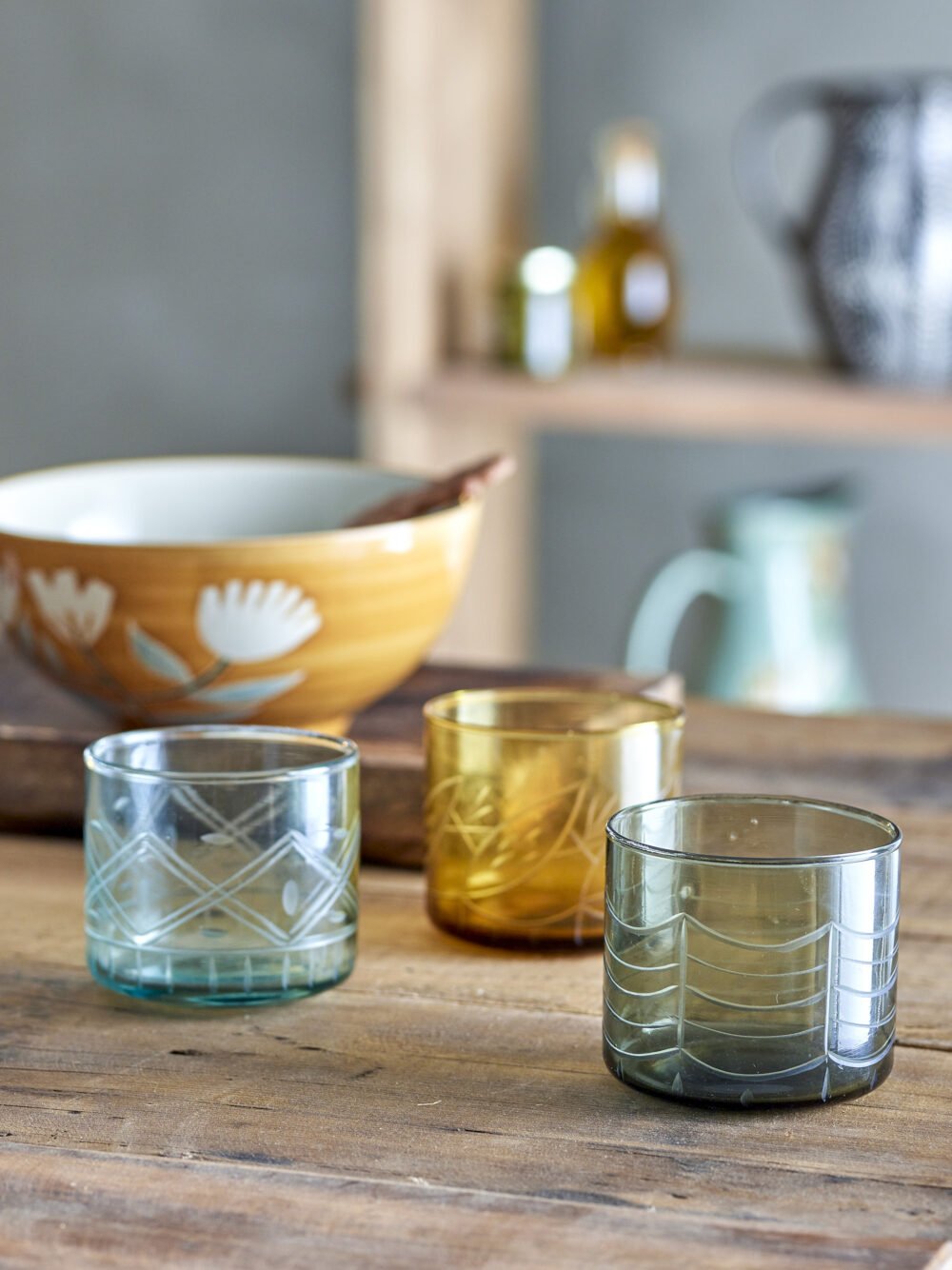 Jozefina Drinking Glass, Green, Recycled Glass - Image 2