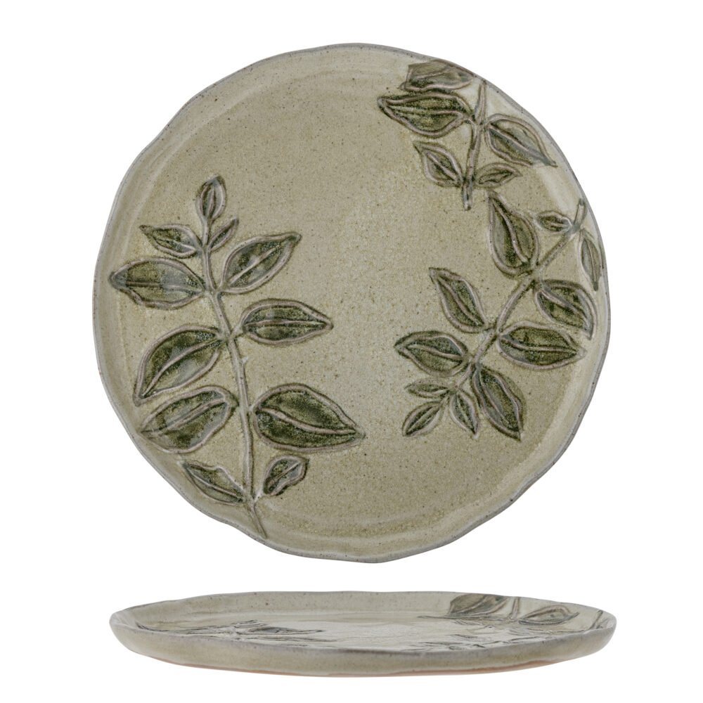 Jasper Plate, Green, Stoneware