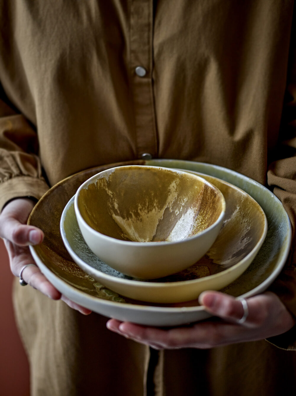 Lacey Bowl, Yellow, Stoneware - Image 4