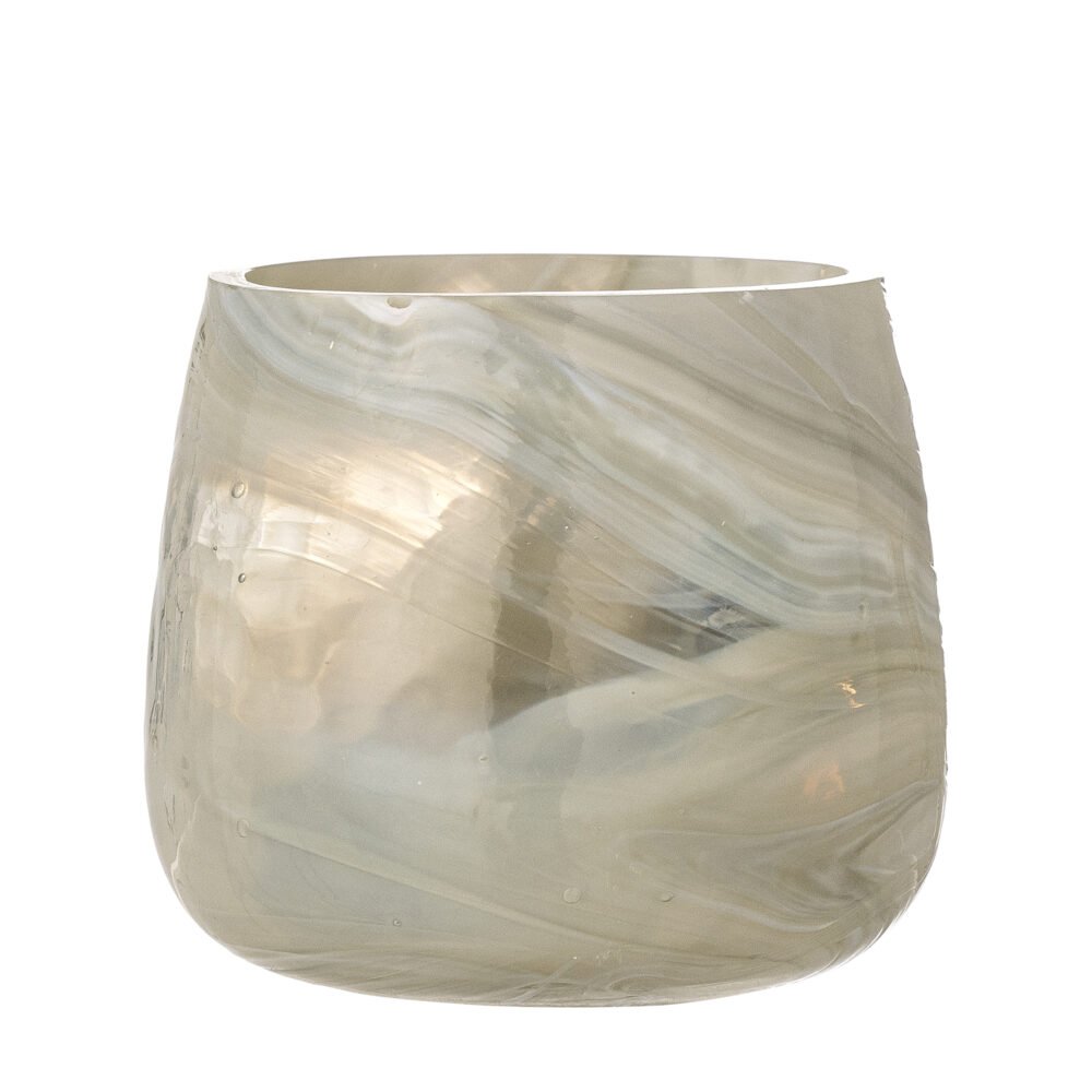 Imran Votive, Grey, Recycled Glass