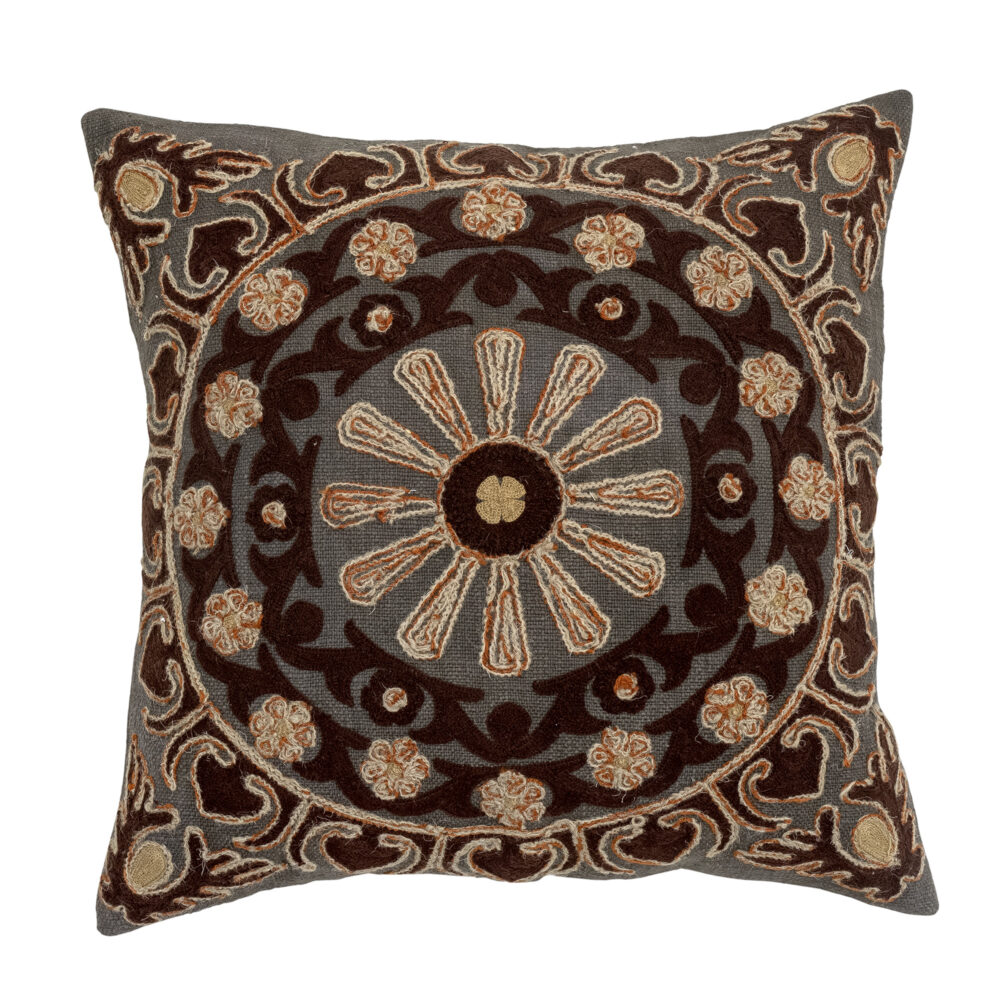 Chinon Cushion, Brown, Cotton