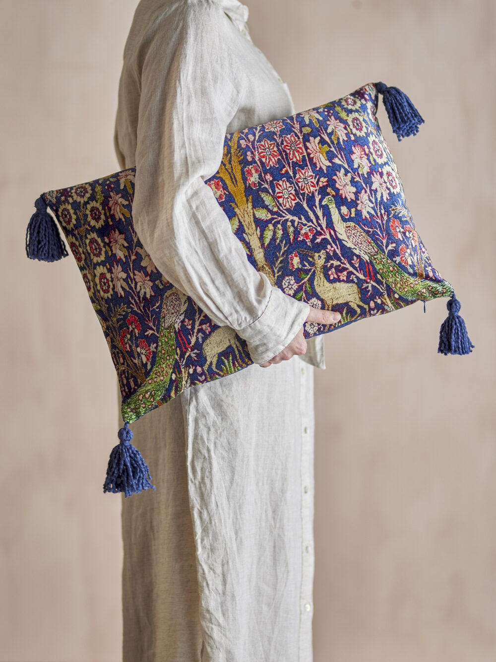 Adya Cushion, Blue, Viscose - Image 5