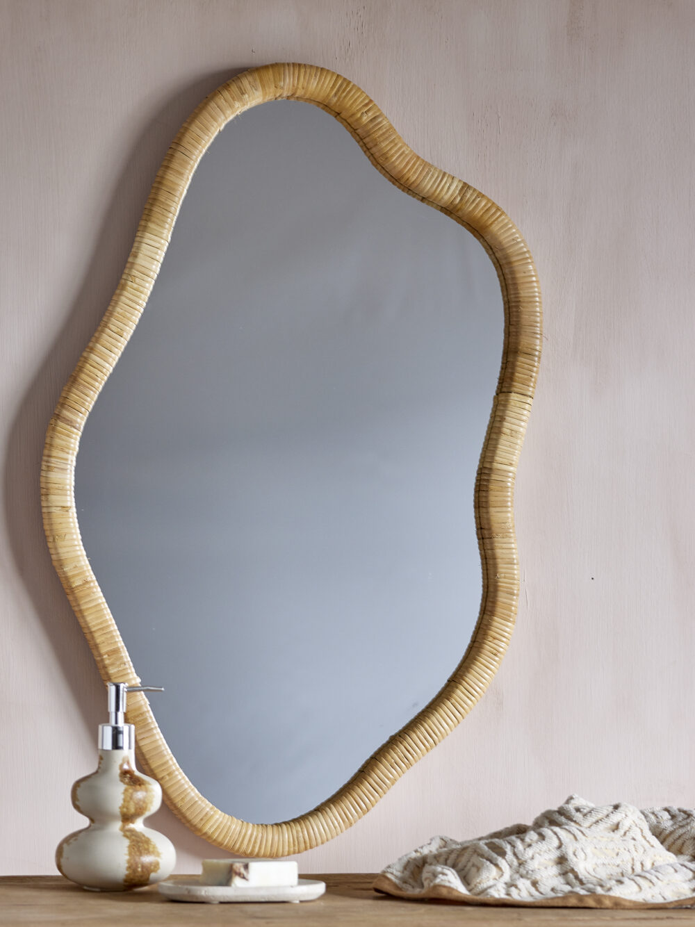 Ashlie Wall Mirror, Nature, Rattan - Image 3