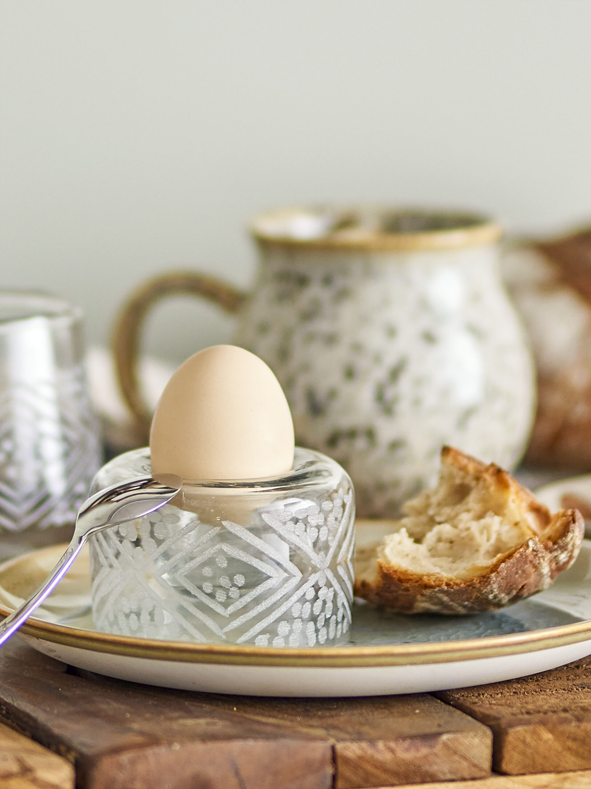 Kiyomi Egg Cup, Clear, Recycled Glass - Image 3