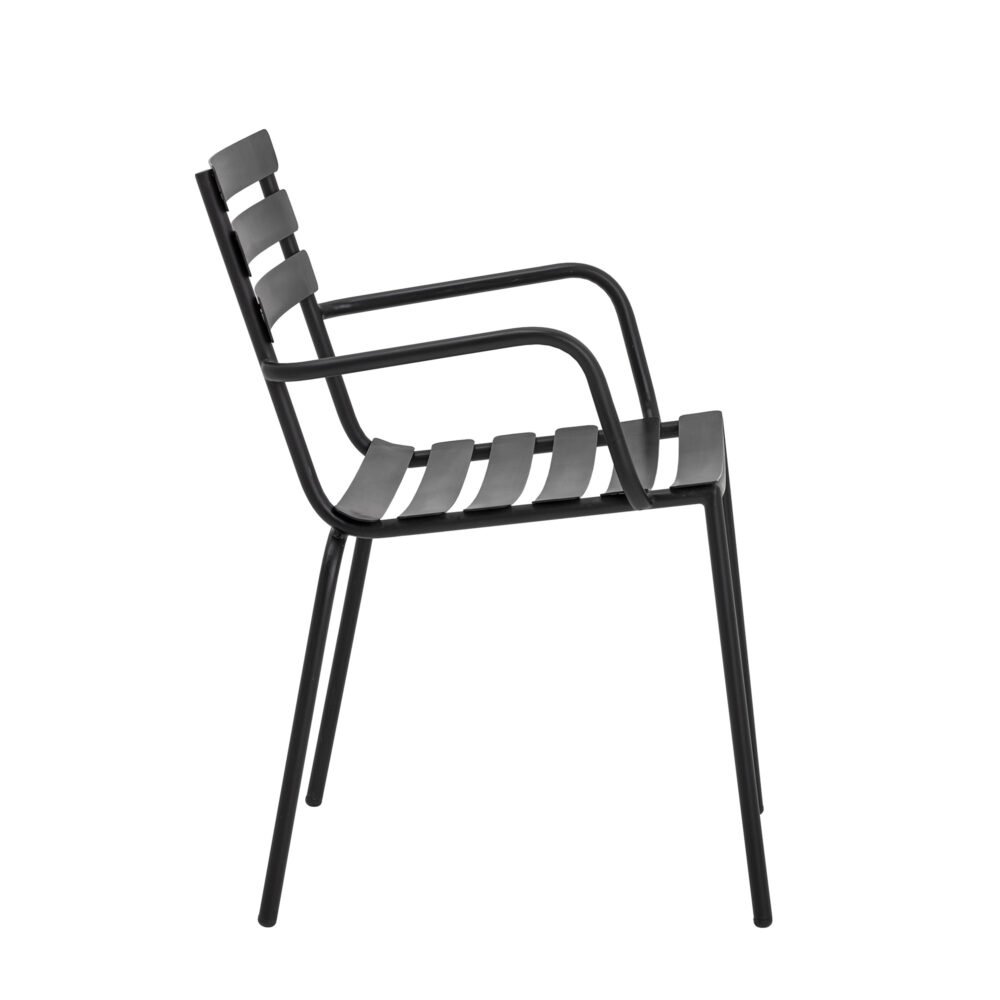 Monsi Dining Chair, Black, Galvanized Metal - Image 4