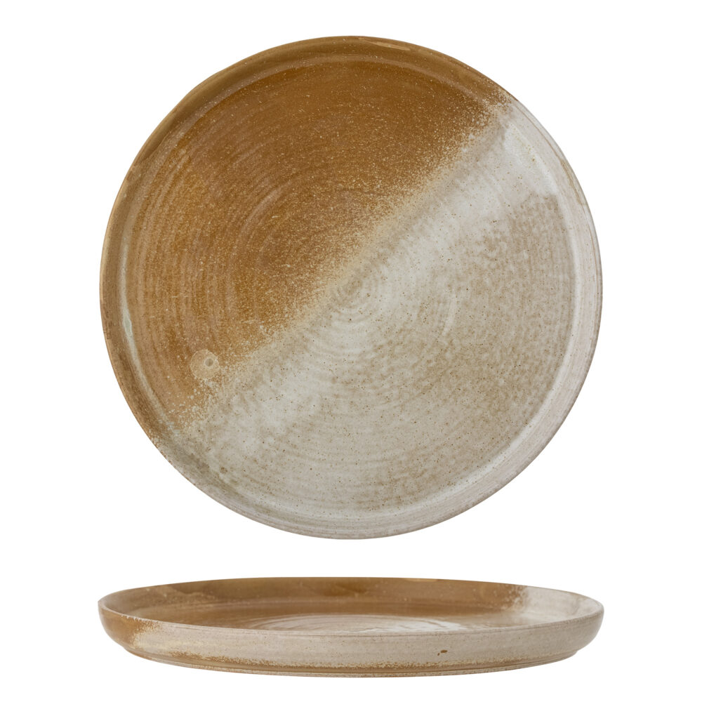 Dahlia Serving Plate, Brown, Stoneware