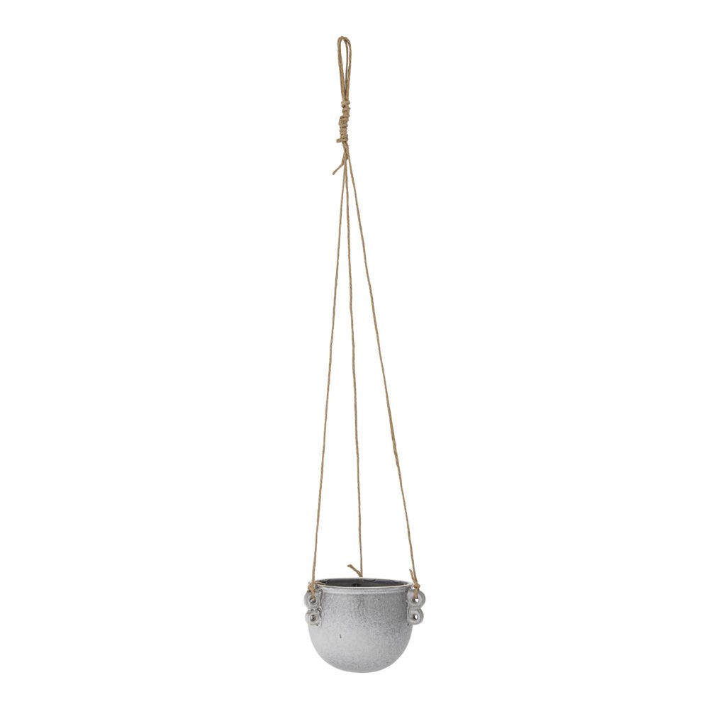 Nilou Flowerpot, Hanging, Grey, Stoneware