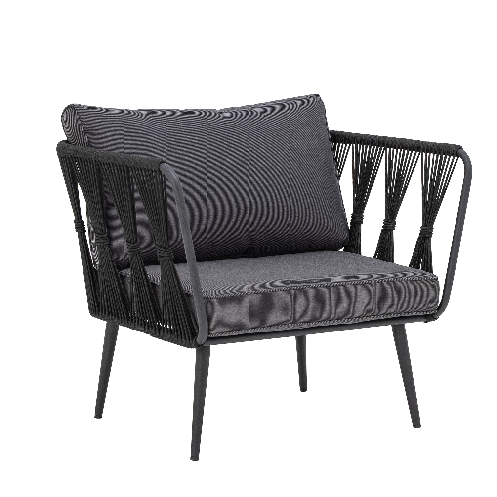 Pavone Fire-resistant Lounge Chair, Black, Metal - Image 3