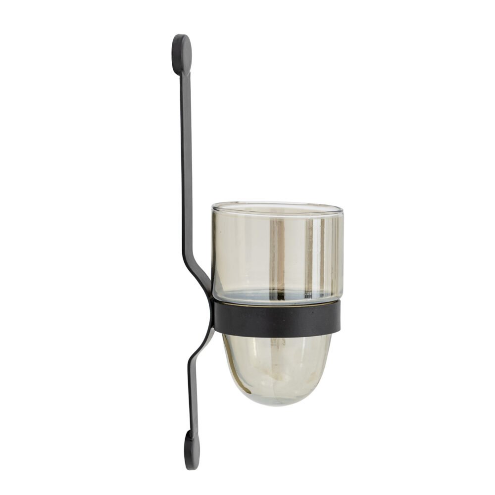 Jasmina Wall Votive, Black, Glass