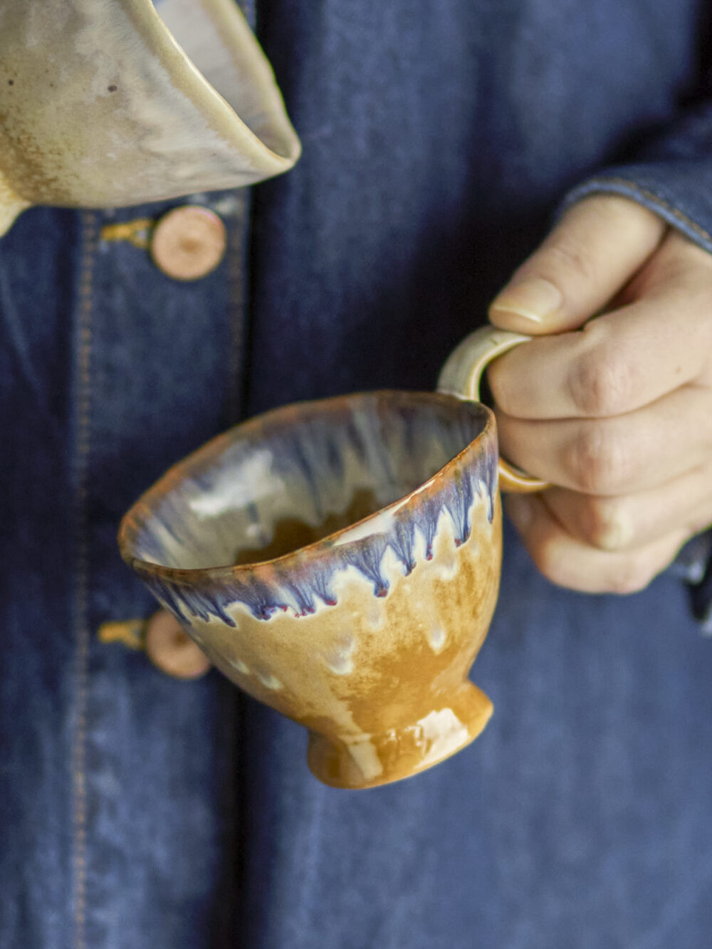Imogen Cup, Blue, Stoneware - Image 3