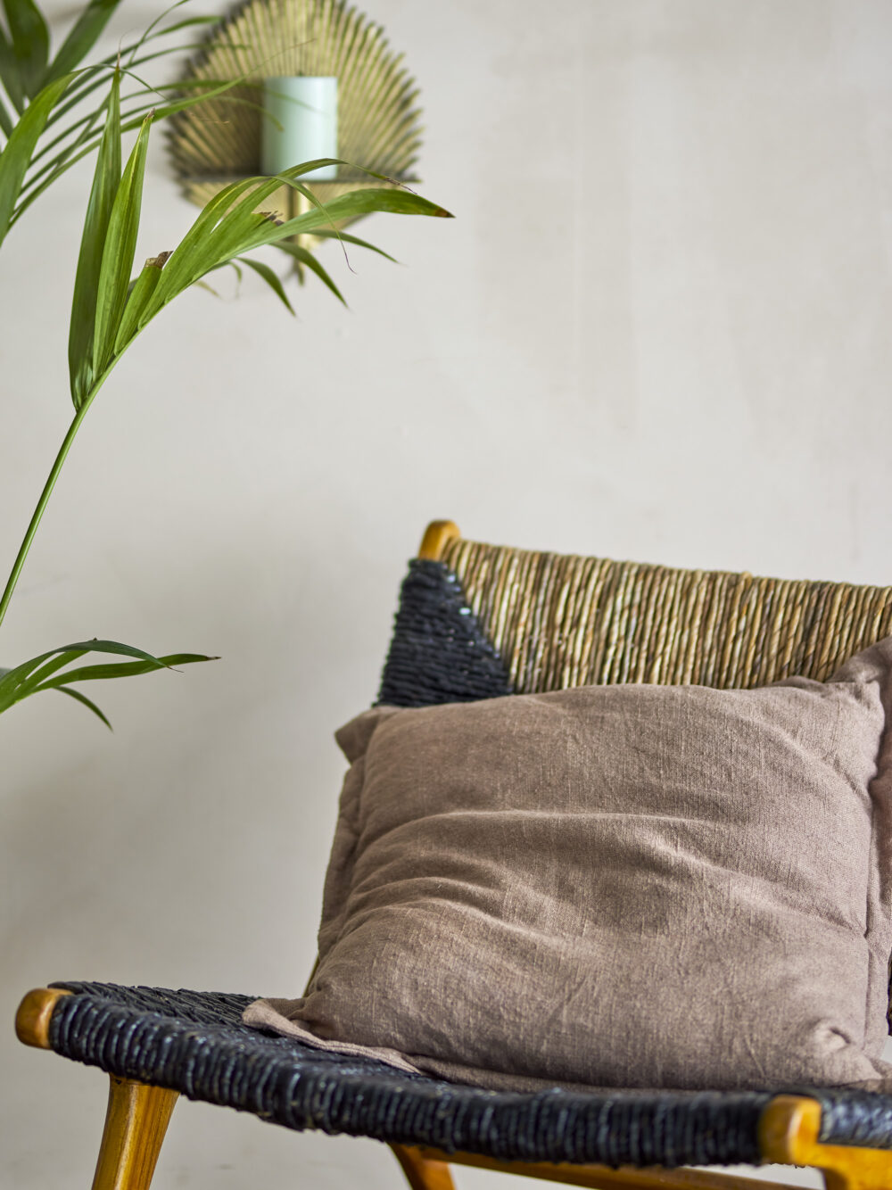 Maisa Cushion, Brown, Cotton - Image 4