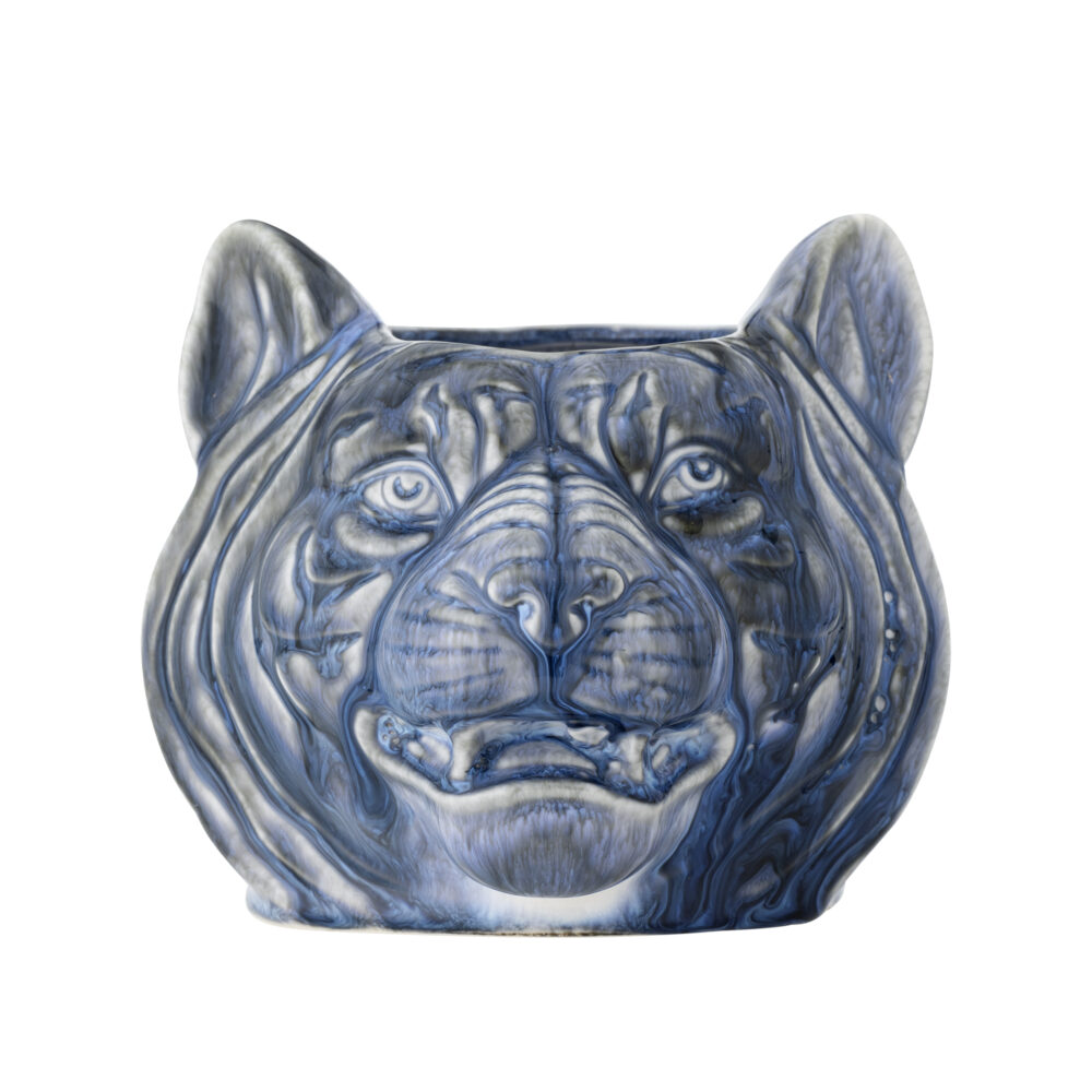 Abner Flowerpot, Blue, Stoneware