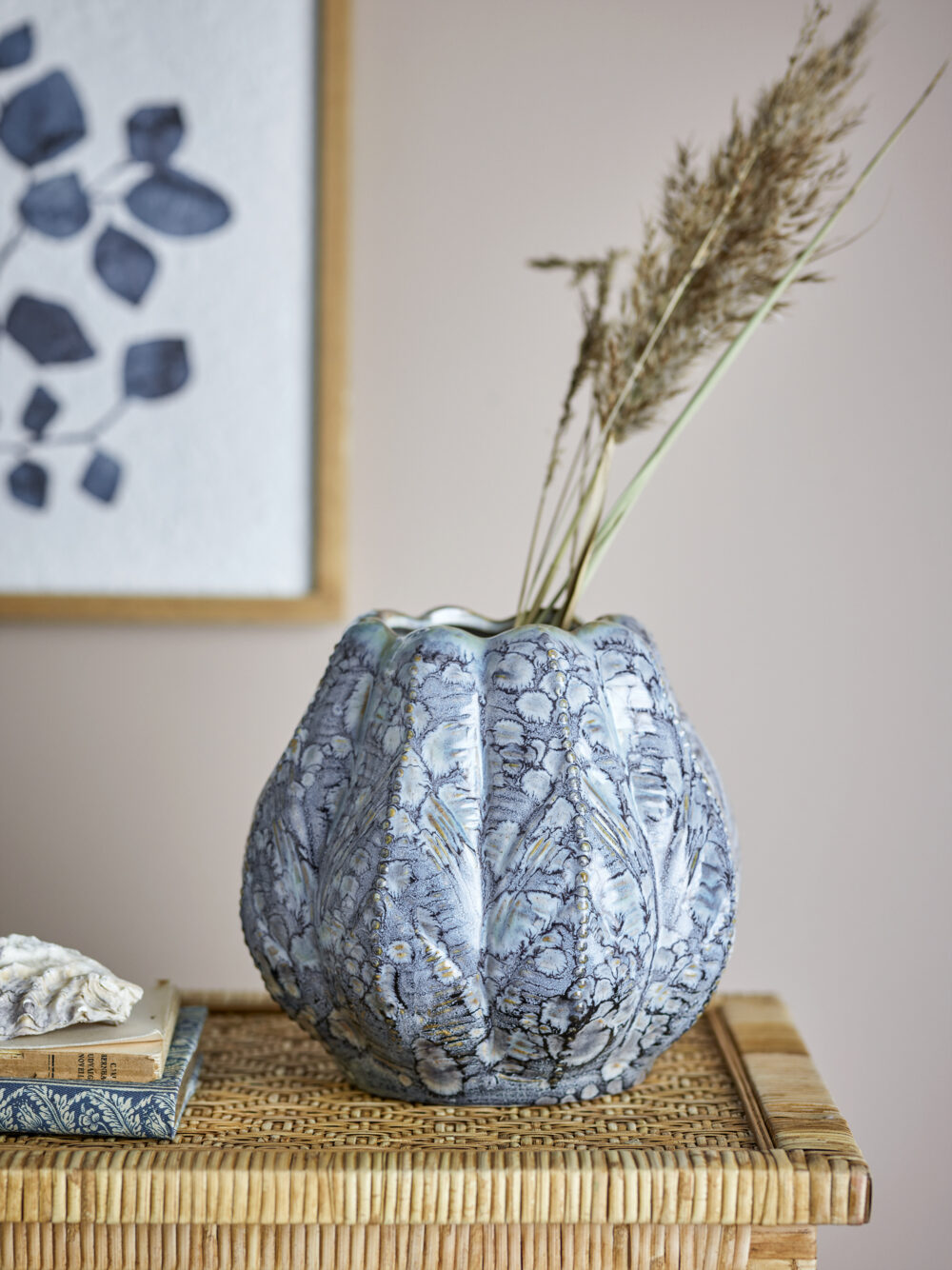 Hetty Vase, Blue, Stoneware - Image 4